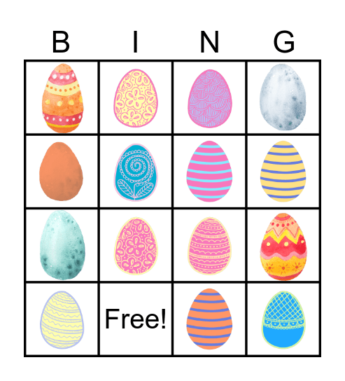 Easter Egg Scavenger Hunt Bingo Card