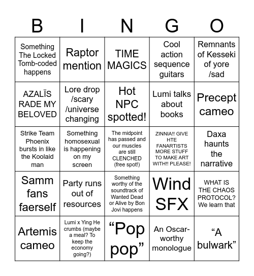 Transplanar CHAOS A4 E17-18 Bingo Card