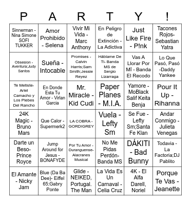 Esmeralda's Birthday Bingo Card