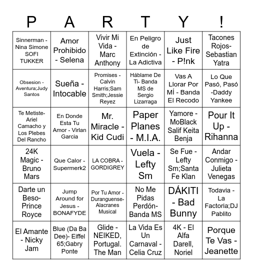 Esmeralda's Birthday Bingo Card