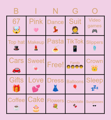 Sweet 16 Bingo Card