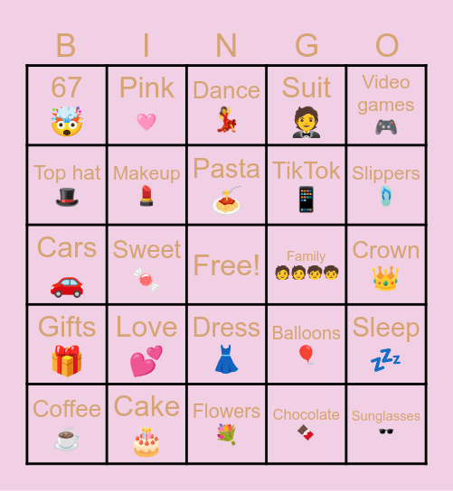 Sweet 16 Bingo Card