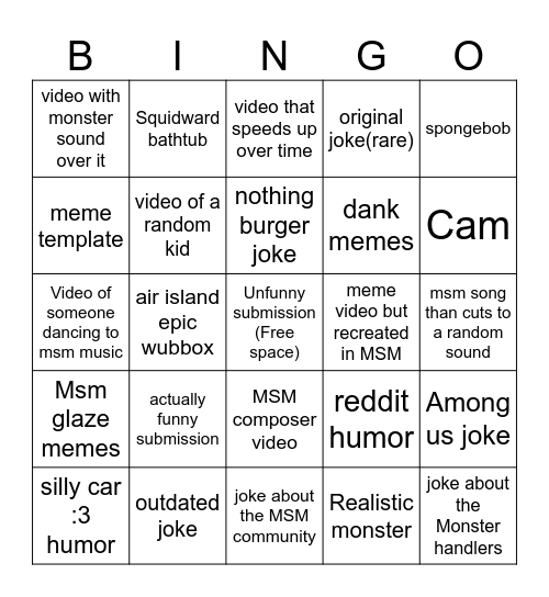 Hehe-Wowie Bingo Card