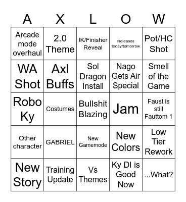 geargo Bingo Card