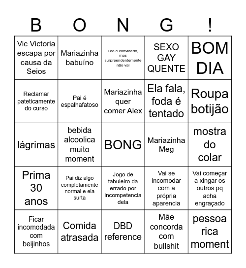 MARIAZINHA 20 ANOS!!!! Bingo Card