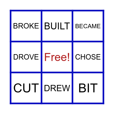 VERBS BINGO Card