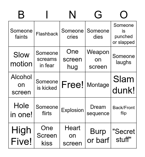 Space Jam Bingo Card