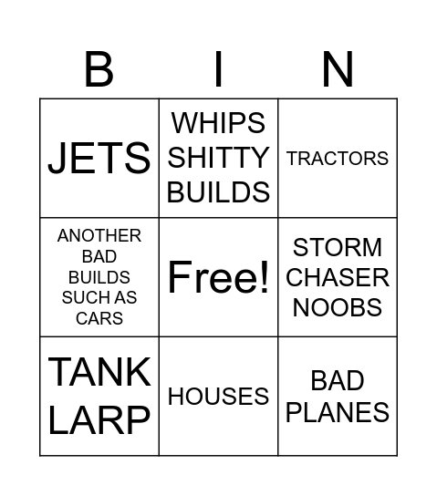 fp bingo Card