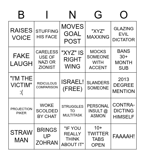 HASAN BINGO Card