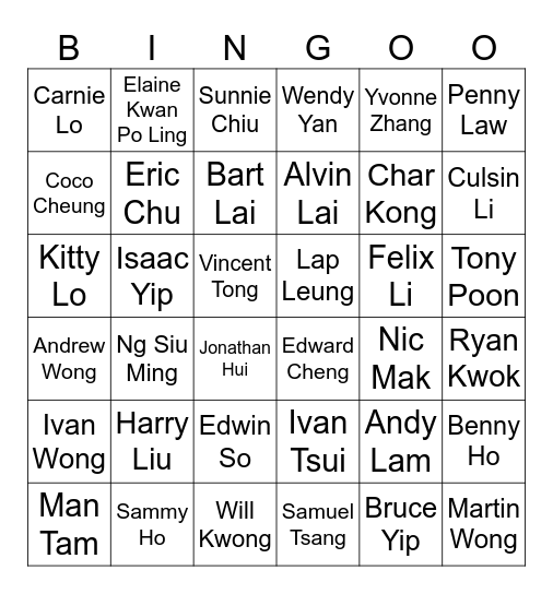 Unity 121 Bingo Card