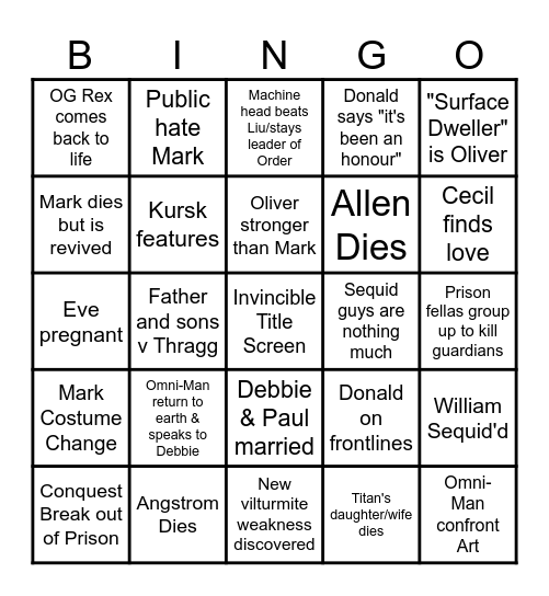 Bingvincible Bingo Card