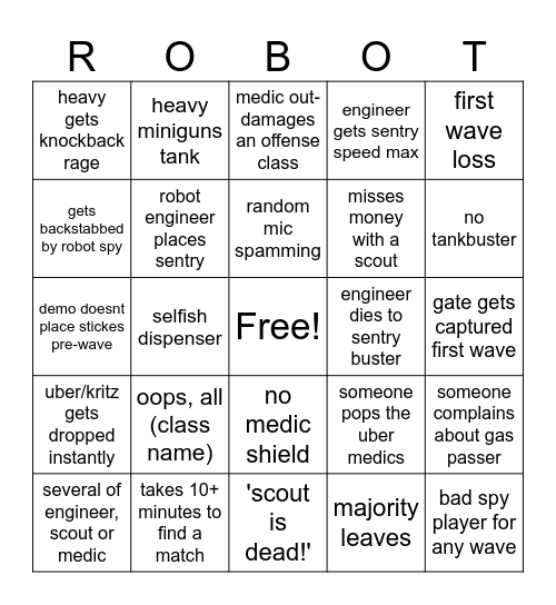Mann Vs Machine 2026 Bingo Card