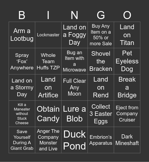 Lethal 4v4 Bingo Card