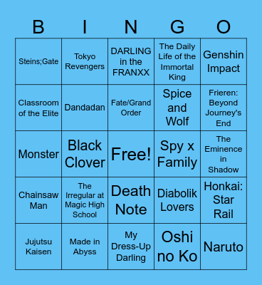 NOVA HAVEN CARD BINGO Card