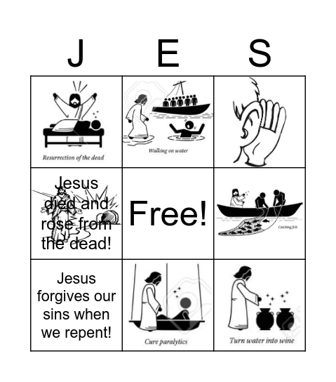 Jesus' Miracles! Bingo Card