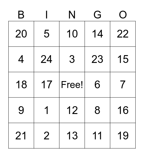 Woods Wedding Bingo Card