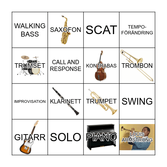 JAZZBINGO! Bingo Card