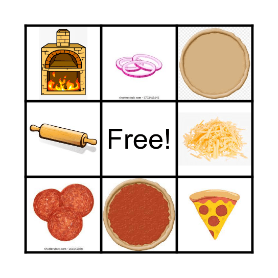 MAKE A PIZZA Bingo Card