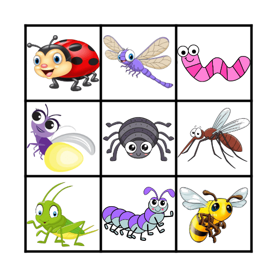 BUGS COLORING Bingo Card