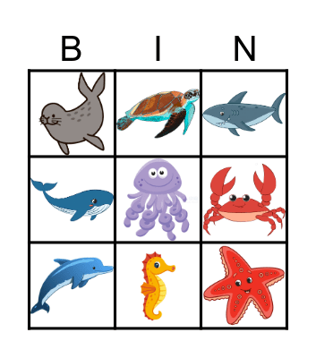 OCEAN COLORING Bingo Card