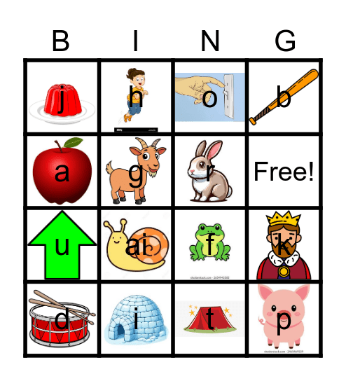 phonics Bingo Card