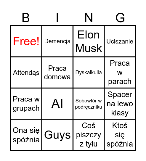 Angielski "C1/C2" Bingo Card