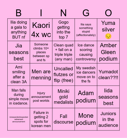 Worlds 2026 Bingo Card
