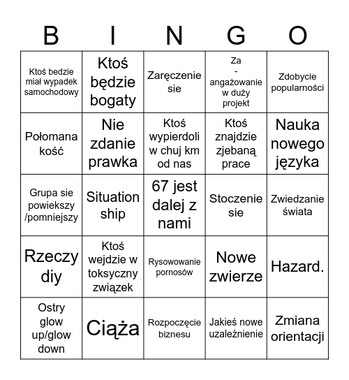 MY Bingo Card