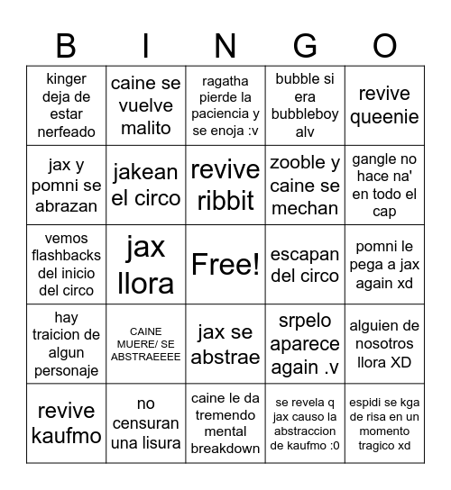 CIRCOPOTO-ALPACA Bingo Card