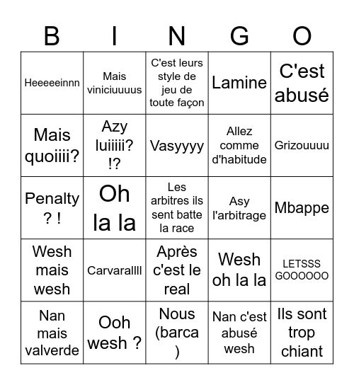 Antonin real Bingo Card