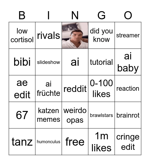 tiktok Bingo Card