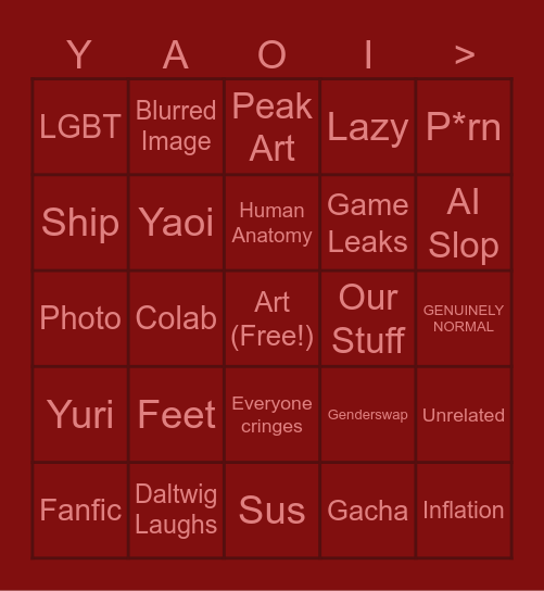Daldiepie's Deviant Dare Bingo Card
