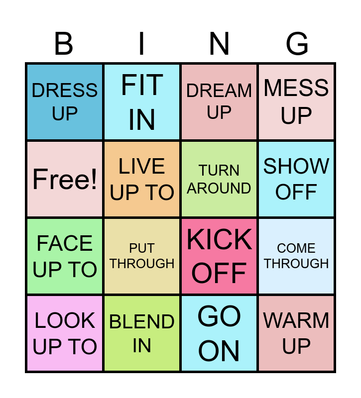 PHRASAL VERBS Bingo Card