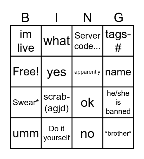 Echo bingo Card