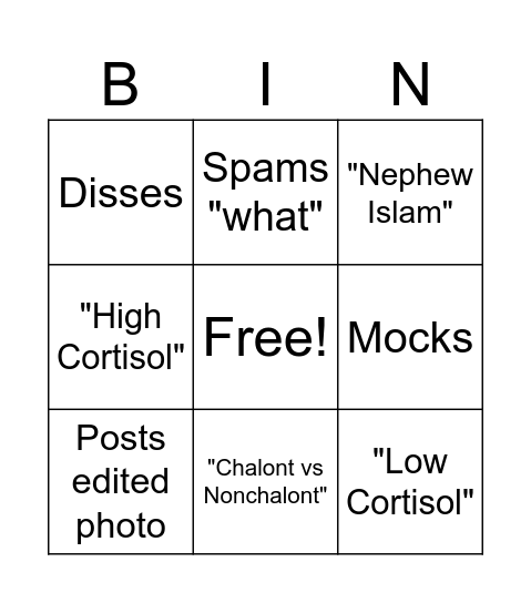lmboreq Bingo Card