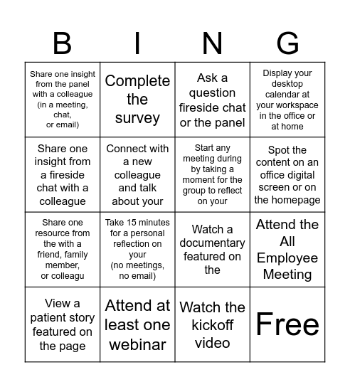 Scramble 5 ways Bingo Card