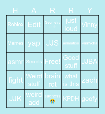 YT shorts Bingo Card