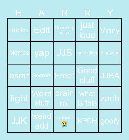YT shorts Bingo Card