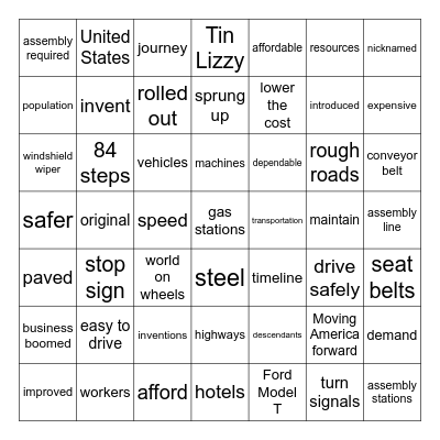 Moving Forward In America Bingo Card