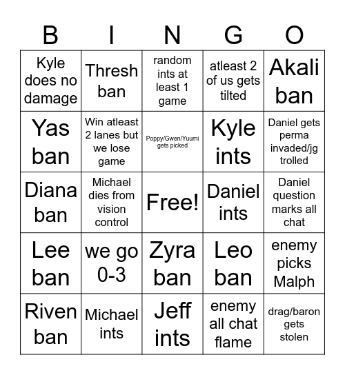 Clash Bingo - March 22 Bingo Card