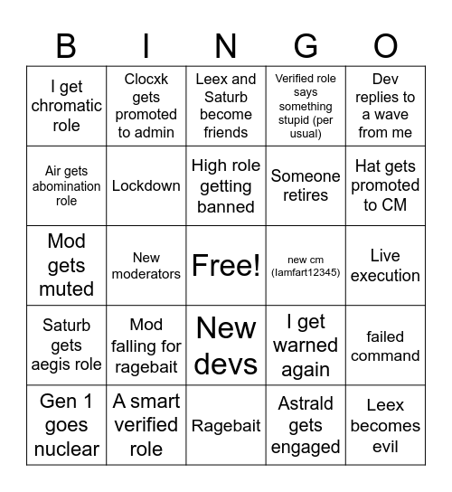 Sols RNG discord server bingo sheet Bingo Card