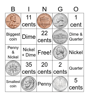 Coins BINGO! Bingo Card