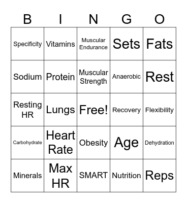3rd Quarter Test Bingo Card
