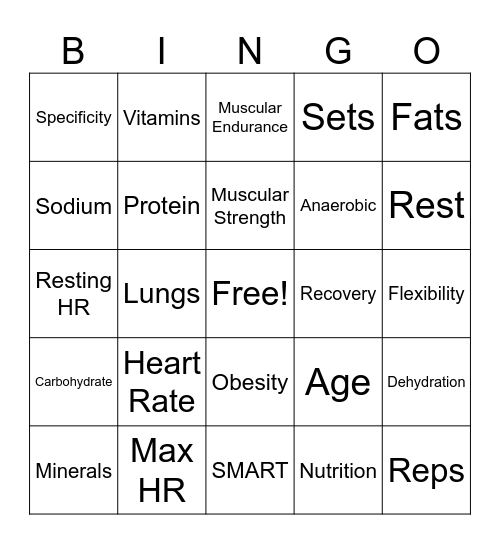 3rd Quarter Test Bingo Card