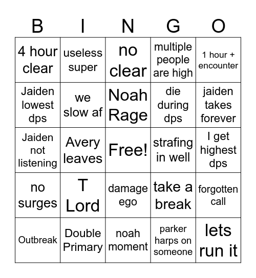 d:3 Bingo Card