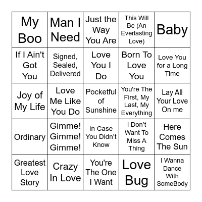 Sydney's Bridal Shower Singo Bingo Card