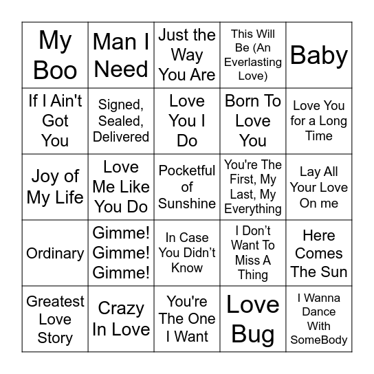 Sydney's Bridal Shower Singo Bingo Card