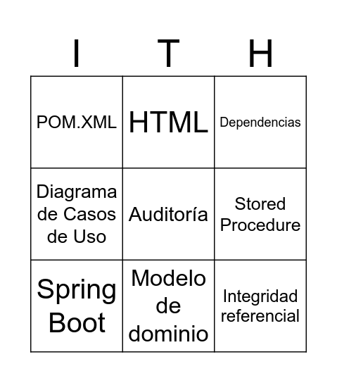 Sistemas de Información Bingo Card
