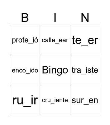 JEJE o GEGE XD Bingo Card