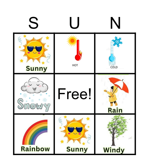 WEATHER BINGO Card
